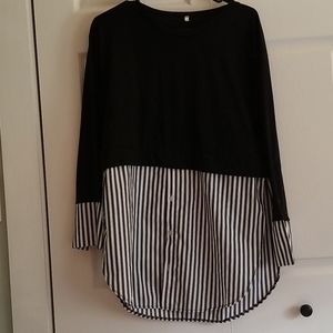 Black long sleeve layered top